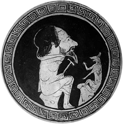Aesop and the Fox. Archaic Greek vase
