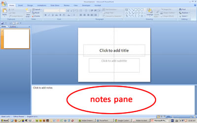 powerpoint notes area