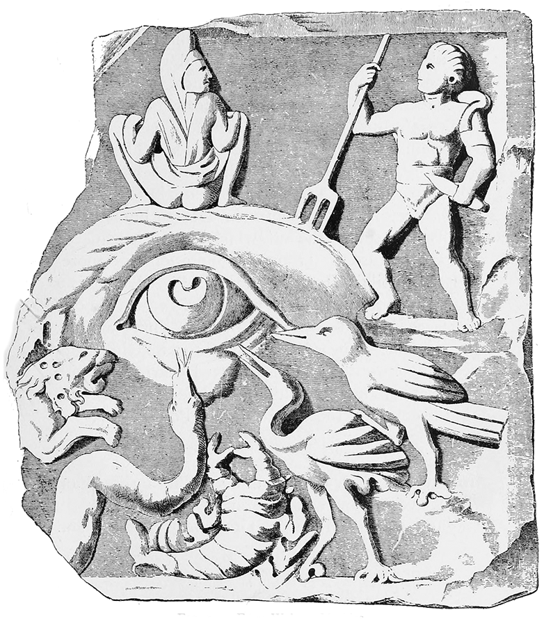 Apotropaic relief sculpture, protection against evil eye. "Woburn Marble"