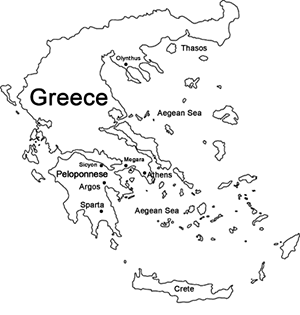 Map of Hellas, "Greece"
