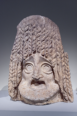 Tragic theater mask, Athens.2nd cent. BCE/1st cent. CE. National archaeological Museum, Athens